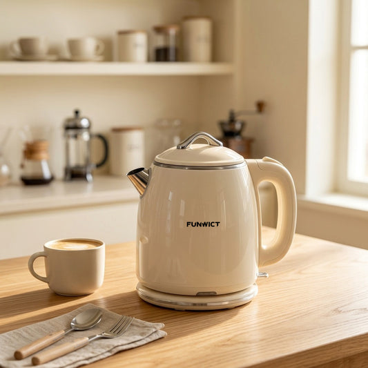 FUNWICT 1.5L Electric Kettle, Fast Boil Tea Kettle with Keep Warm & Boil-Dry Protection