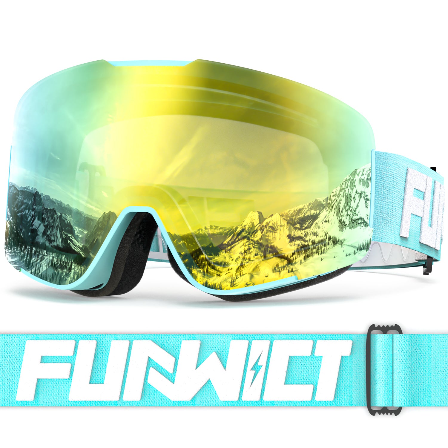 Snowmobiling Goggles FMY Anti-Fog Ski Goggles - UV400 Protection (Helmet Compatible) Snowboard Google