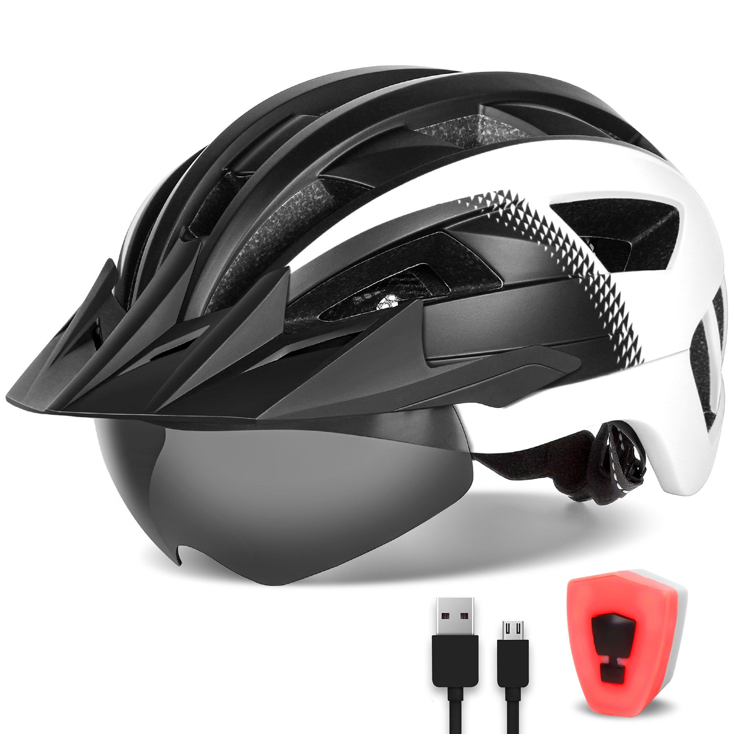 best internal visor helmet web bike world Goggle & Visor Bike Helmet for Men Women Adult MTB – Funwict