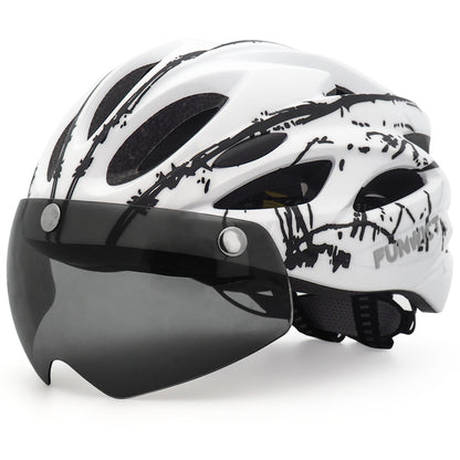 FUNWICT Bicycle Helmet with Light and Magnetic Goggles Lightweight Bike Helmet for Adult Men Women