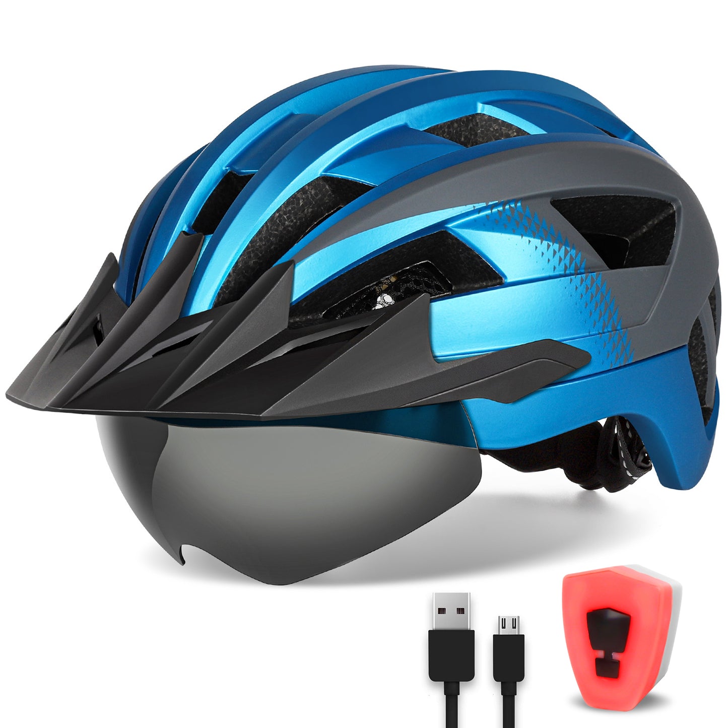 Goggle & Visor Bike Helmet for Men Women Adult MTB