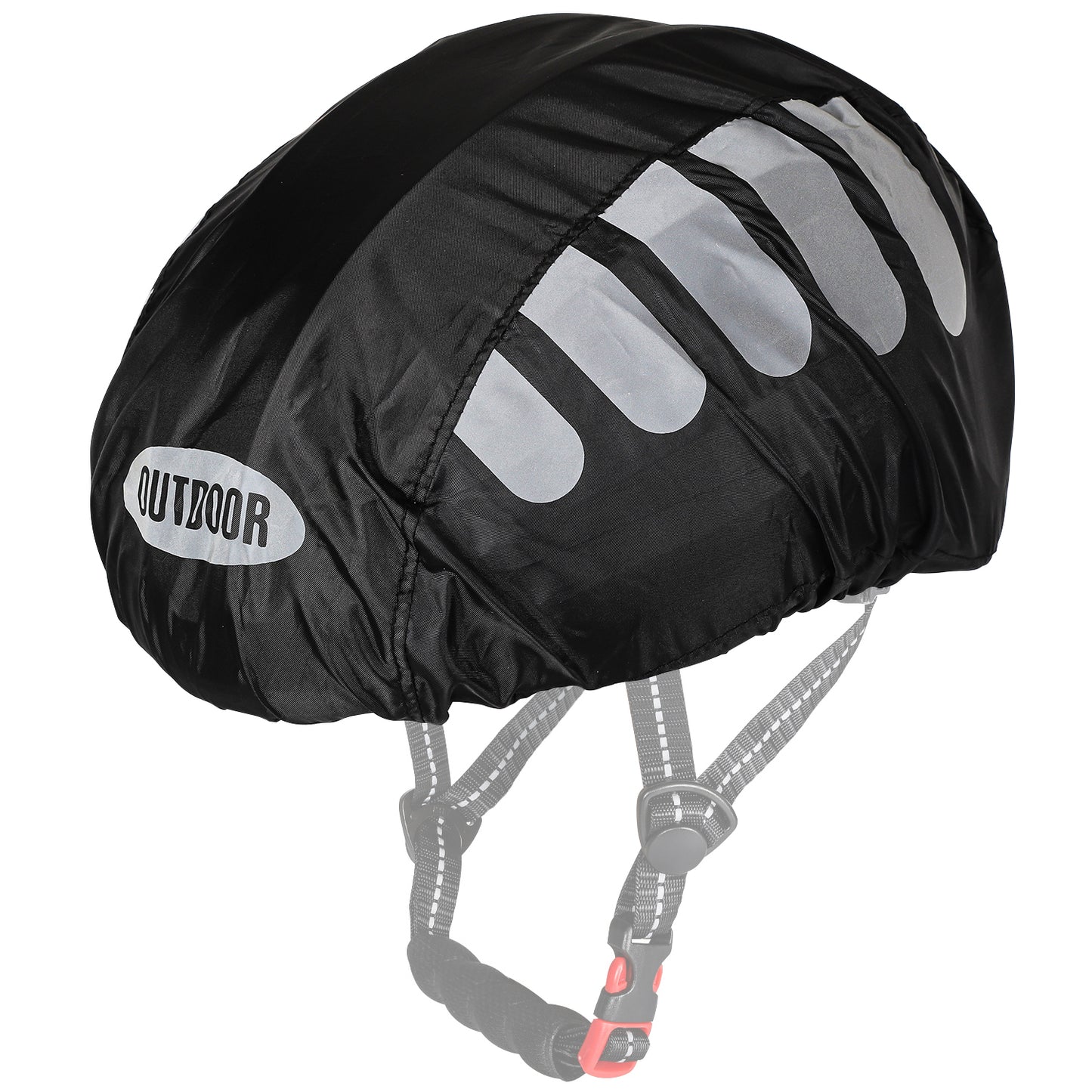 Bicycle Helmet Rain Cover w/ Reflectors and Elastic Drawstring