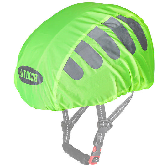 Bicycle Helmet Rain Cover w/ Reflectors and Elastic Drawstring