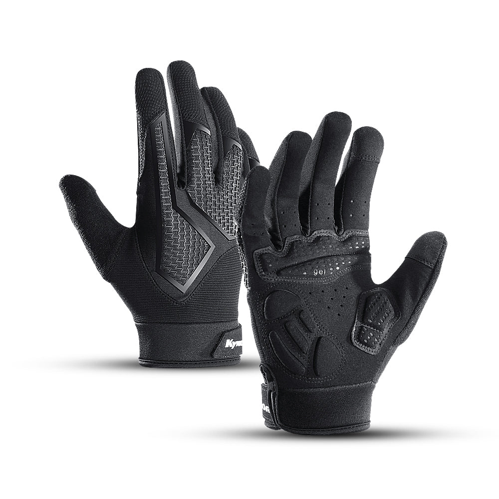 Full Finger SBR Shockproof Cycling Gloves Breathable All Black Edition