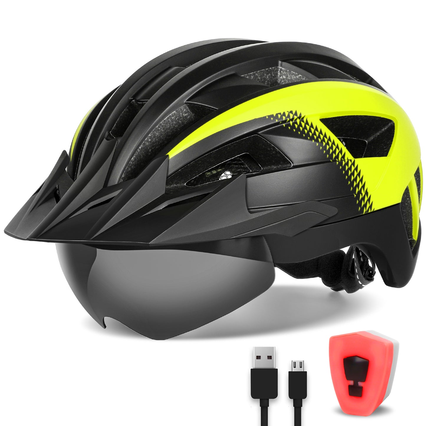 Goggle & Visor Bike Helmet for Men Women Adult MTB