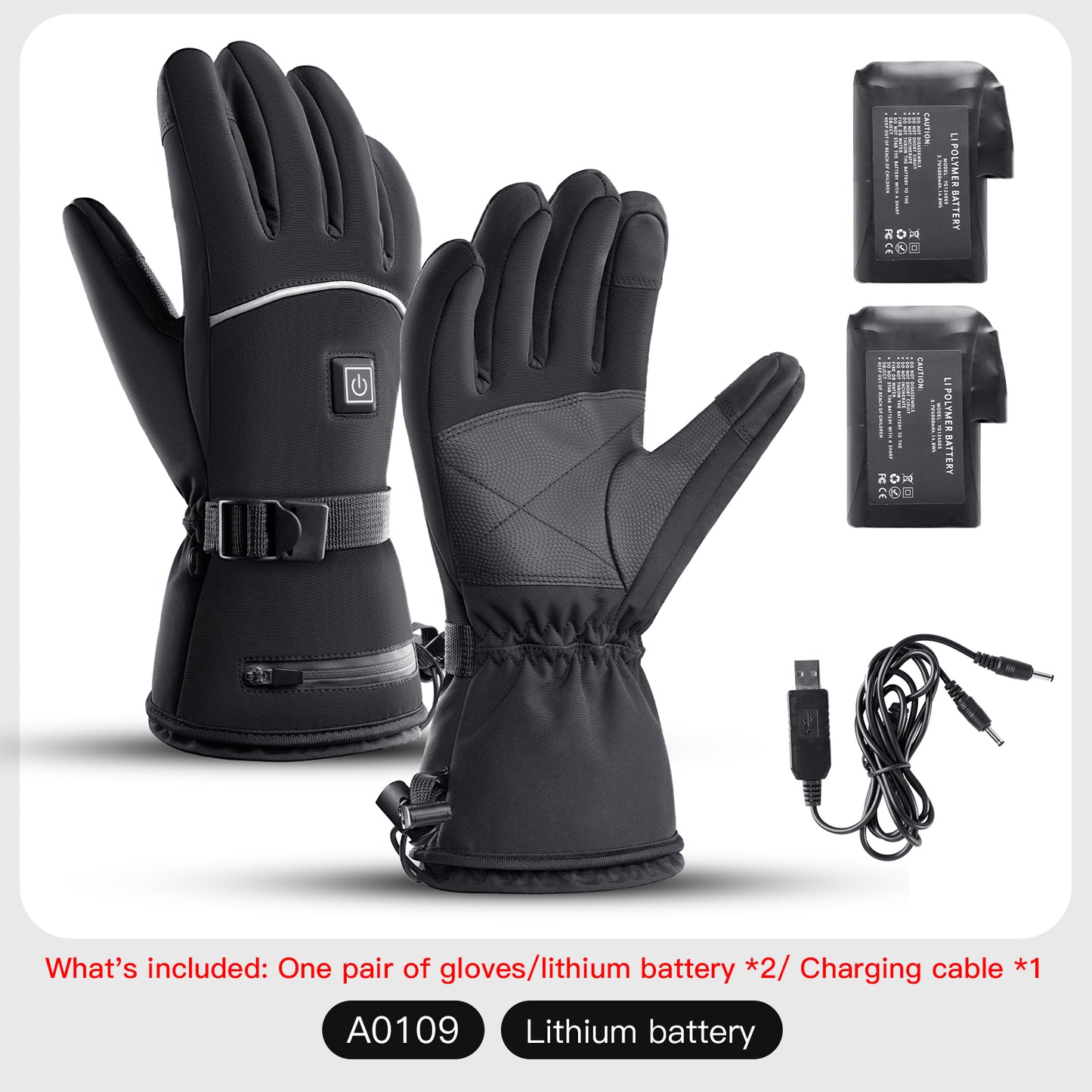 Outdoors Electrically Heated Winter Gloves Temperature-Controlled Rechargeable Heat Gloves