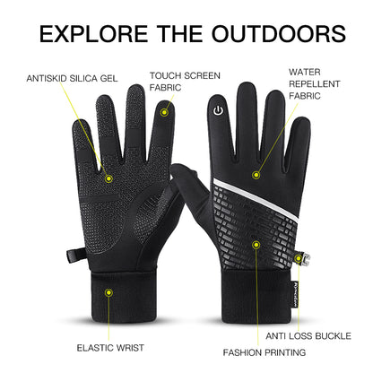 Winter Fleece Warm Full Finger Gloves Waterproof & Windproof