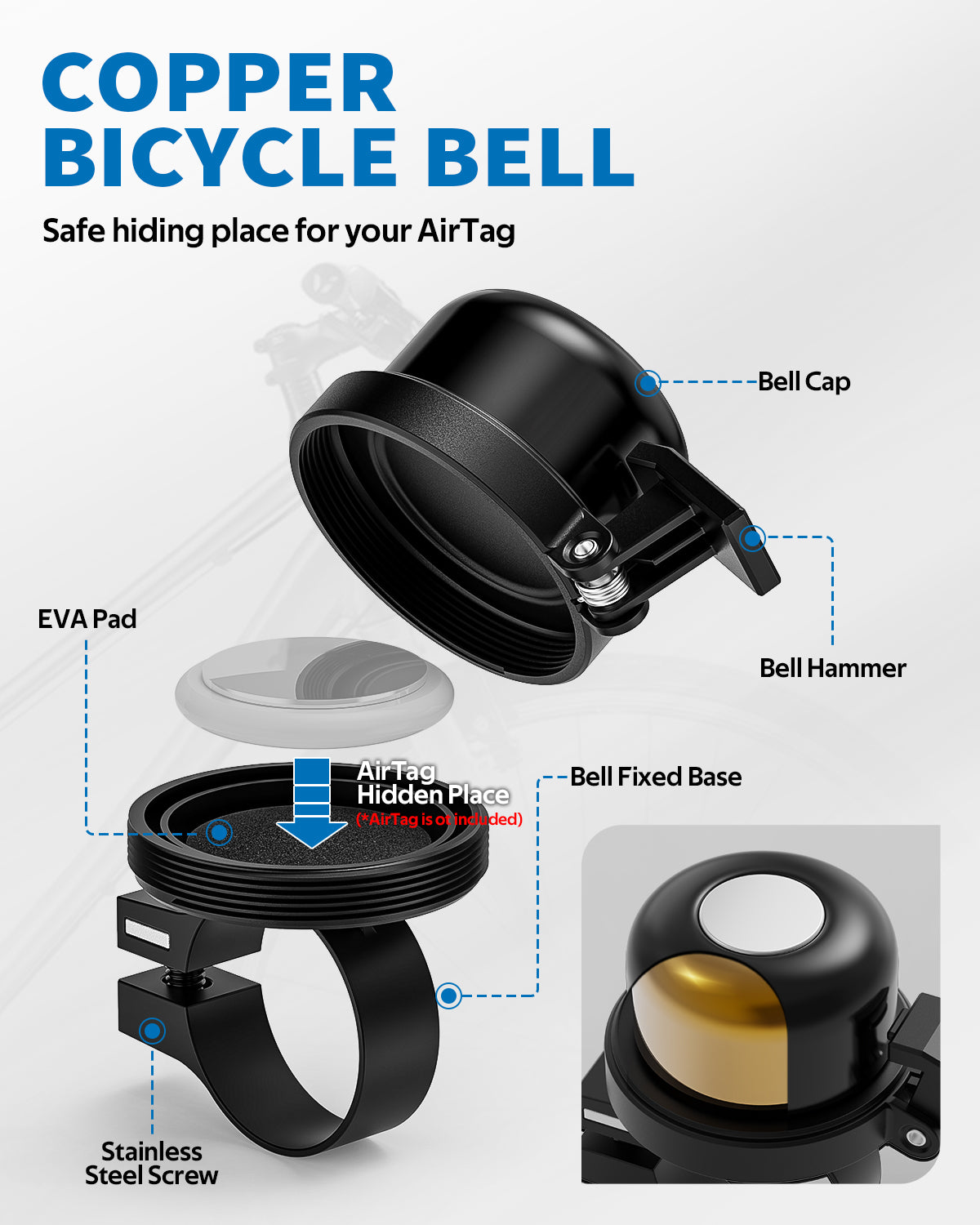 Bike Bell for Apple Air Tag