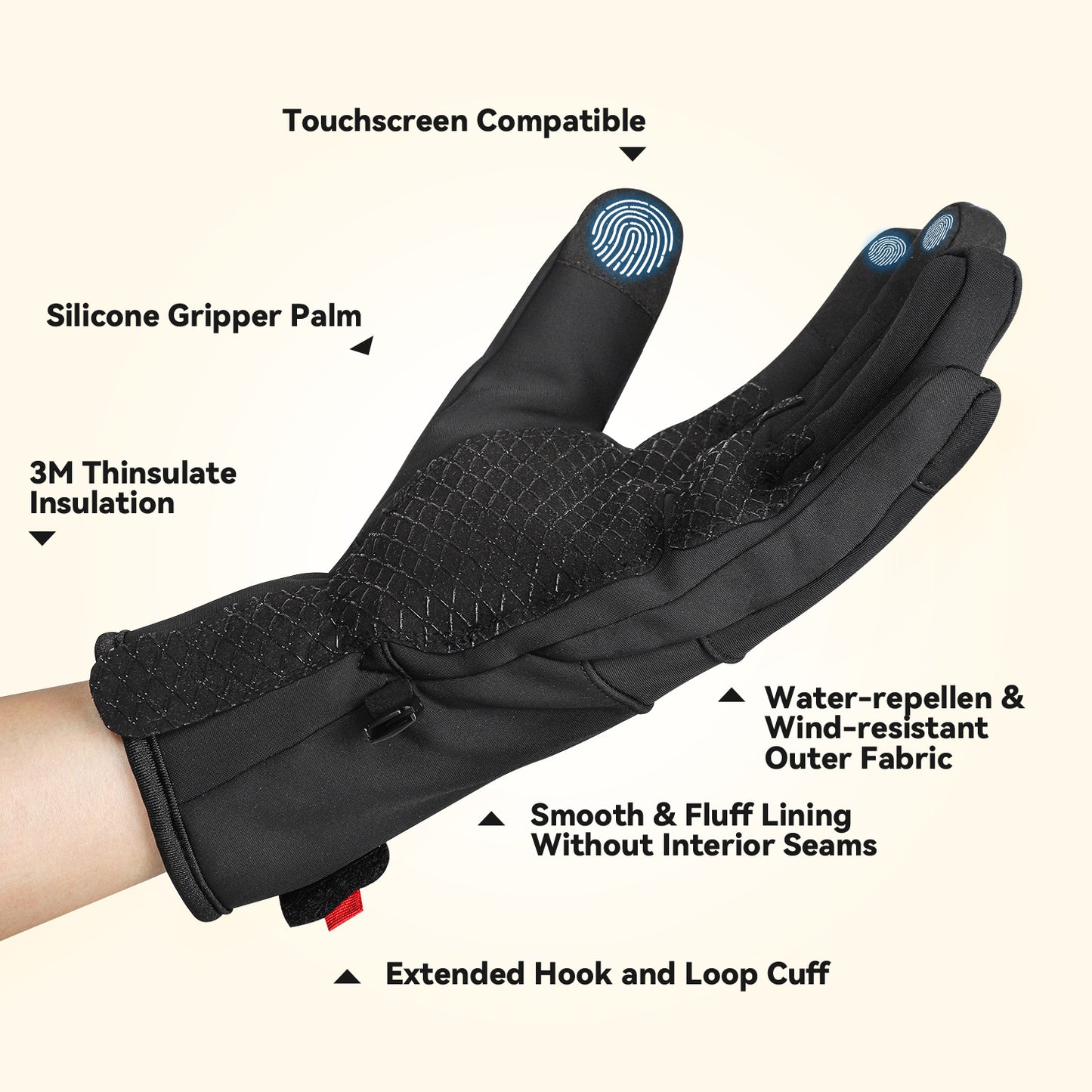 Winter Ski Gloves Men Women Waterproof Thermal 3M Gloves