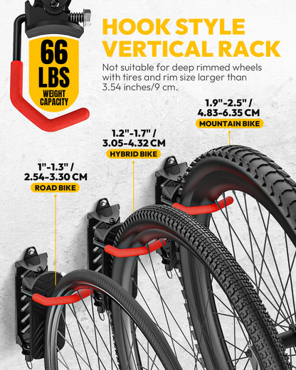 Swivel Bike Wall Mount Bike Rack Garage Organizer Vertical Bike Hanger