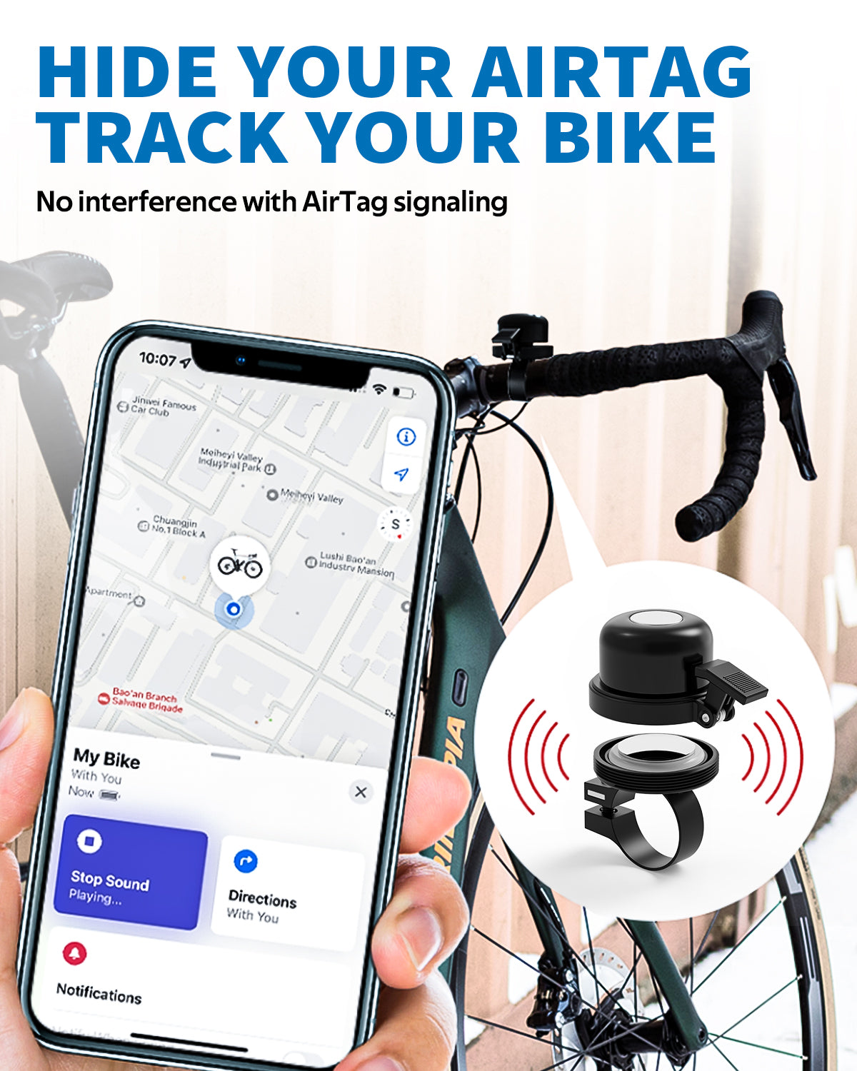 Bike Bell for Apple Air Tag