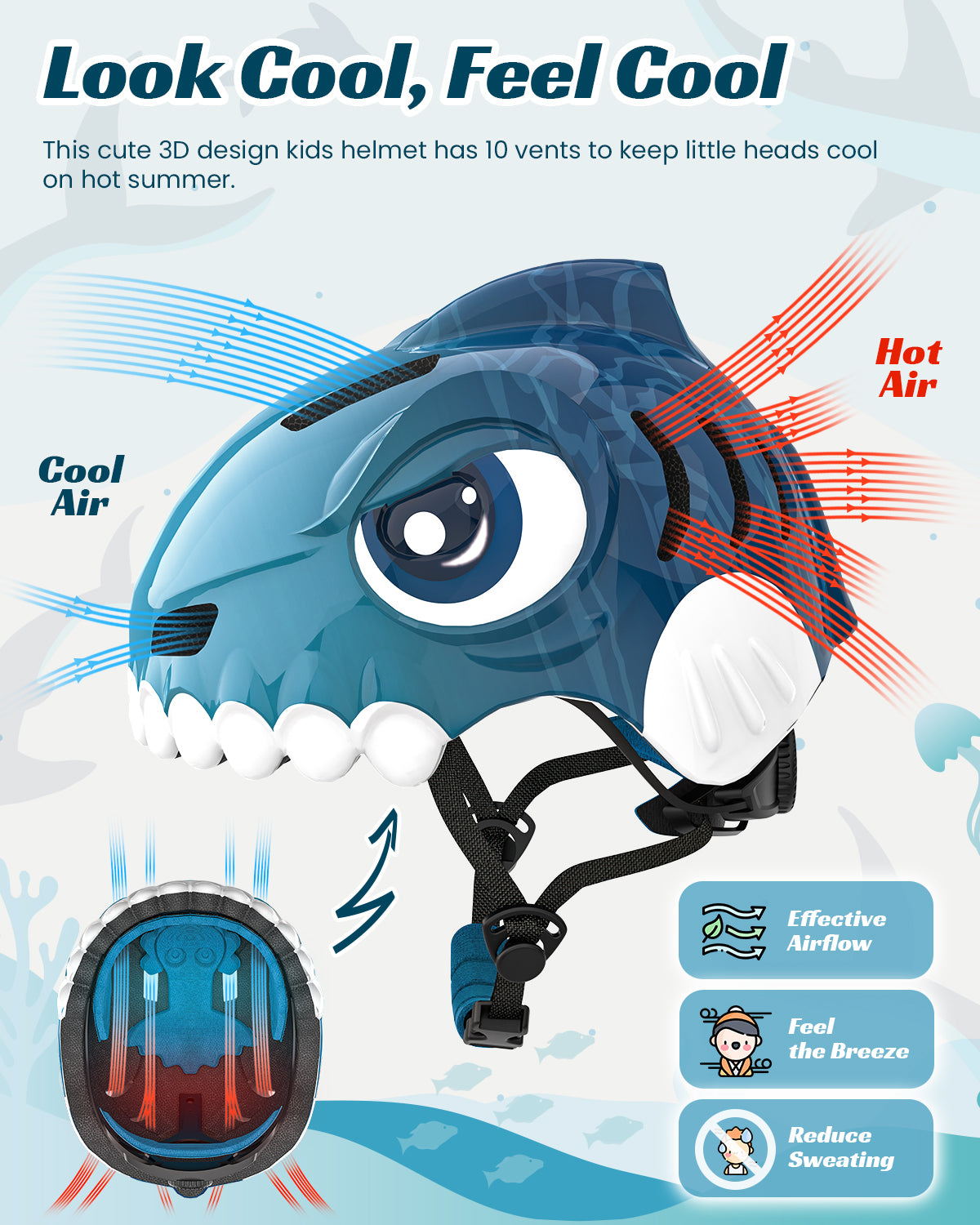 FUNWICT Bike Helmet for Kids 3-8 Years Boys Girls Breathable Lightweight Children Bicycle Helmet for Toddler Cycling Skating Scooter Skateboard