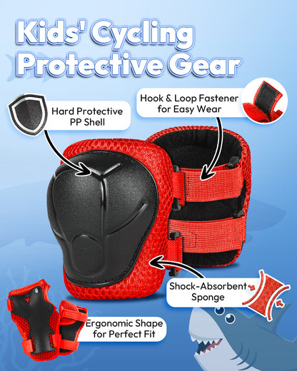 FUNWICT Kids Bike Helmet Boys Girls Bicycle Helmet for Kids 3-5-8 Breathable Adjustable Lightweight Kids Helmet and Pads Set for Cycling Skating Scooter Skateboard