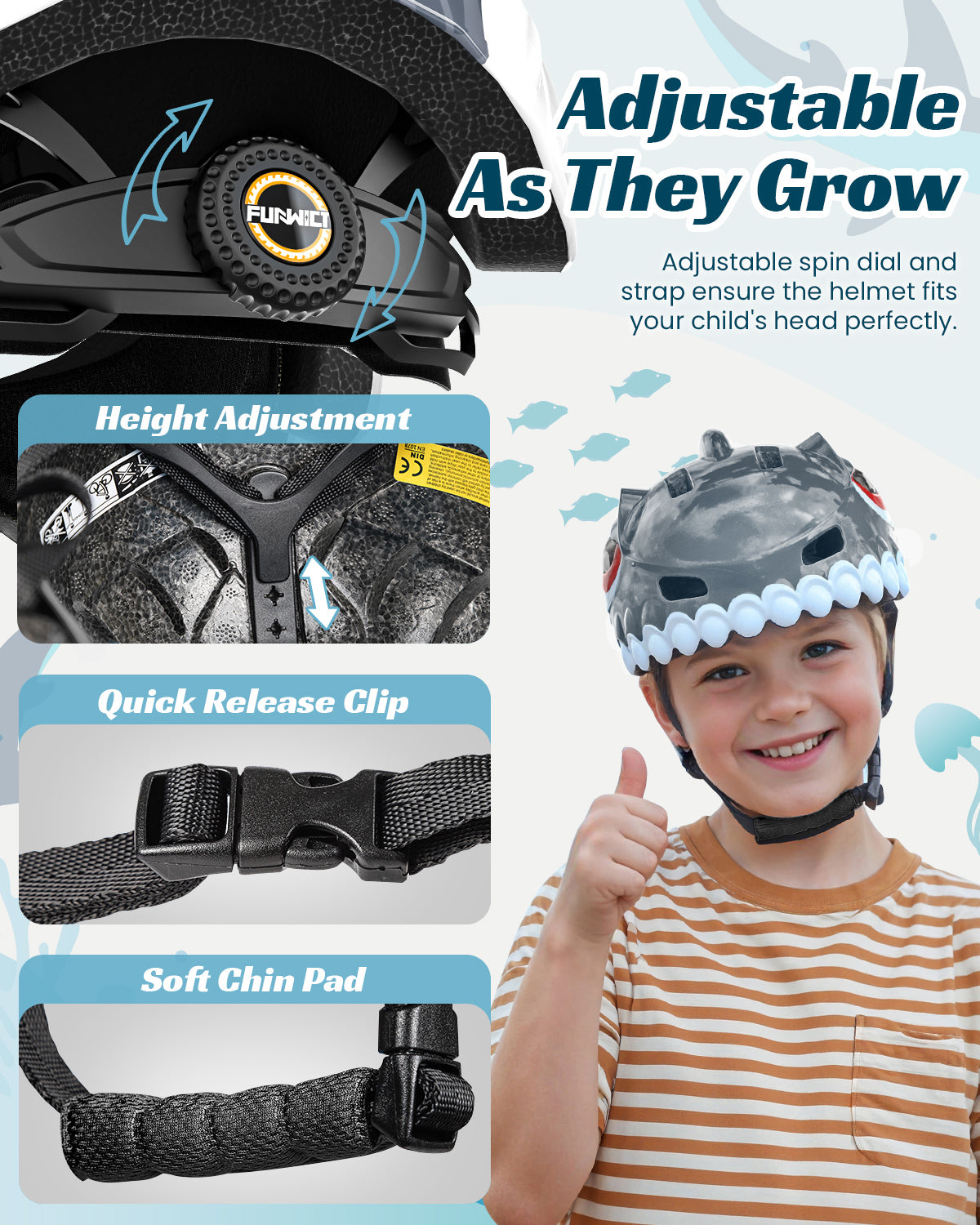 Baby Shark Kids Bike Helmet