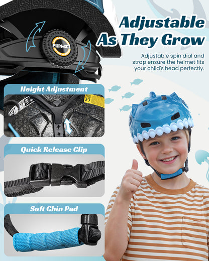 FUNWICT Bike Helmet for Kids 3-8 Years Boys Girls Breathable Lightweight Children Bicycle Helmet for Toddler Cycling Skating Scooter Skateboard