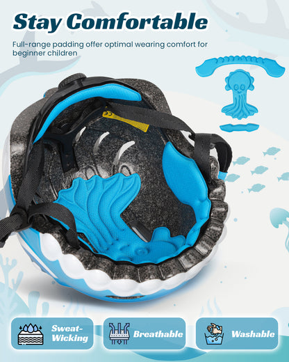 FUNWICT Bike Helmet for Kids 3-8 Years Boys Girls Breathable Lightweight Children Bicycle Helmet for Toddler Cycling Skating Scooter Skateboard