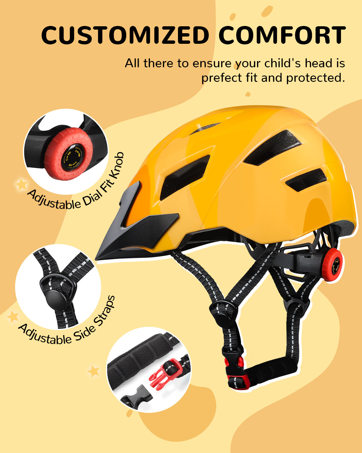 Colorful Kids Bike Helmet w/ Sun Visor