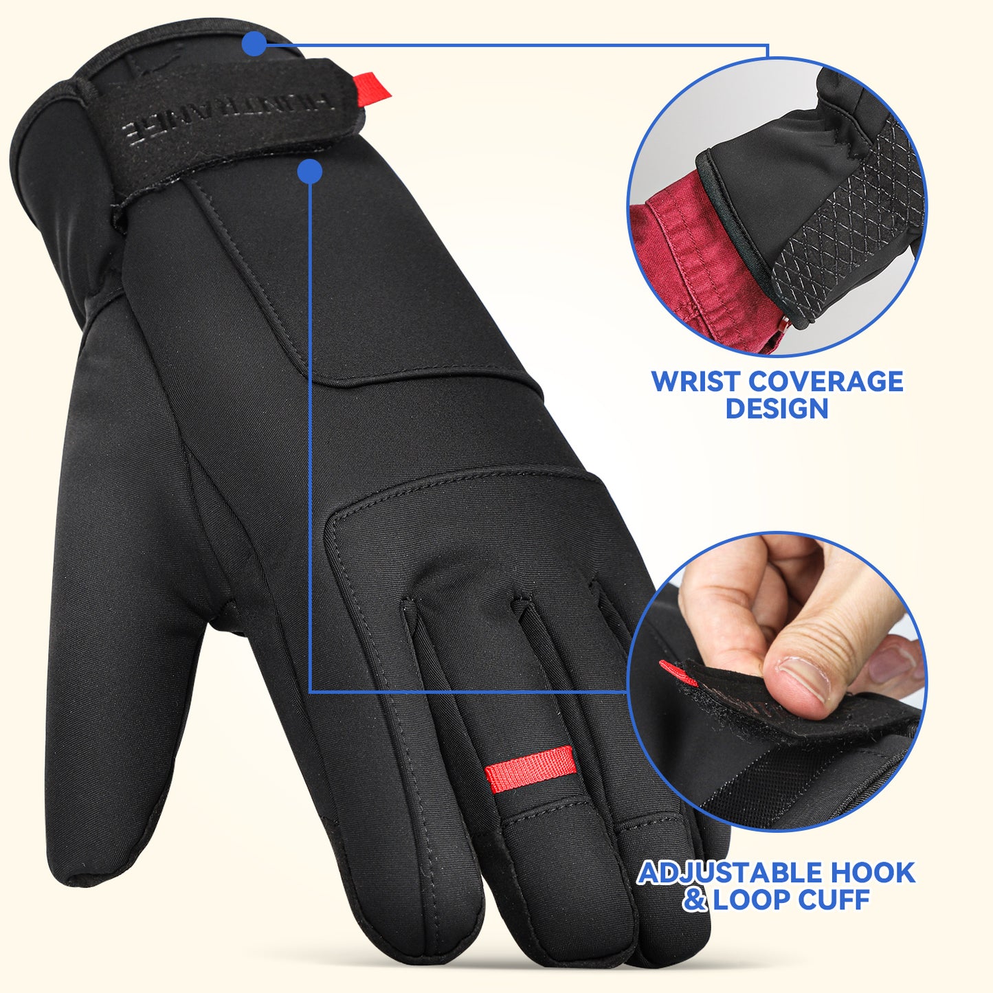 Winter Ski Gloves Men Women Waterproof Thermal 3M Gloves