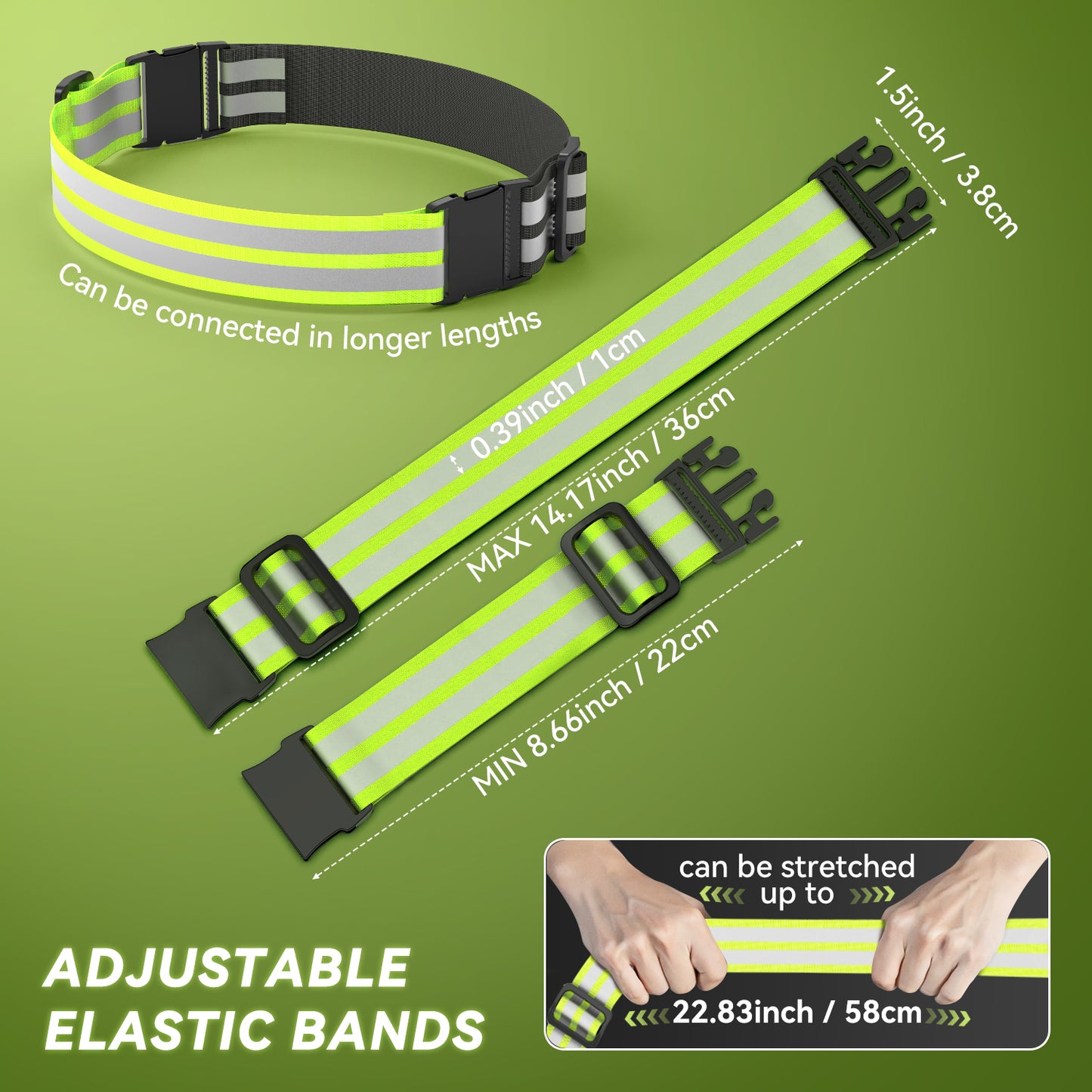 Reflective Bands Elasticated Armband for Arm/Wrist/Leg