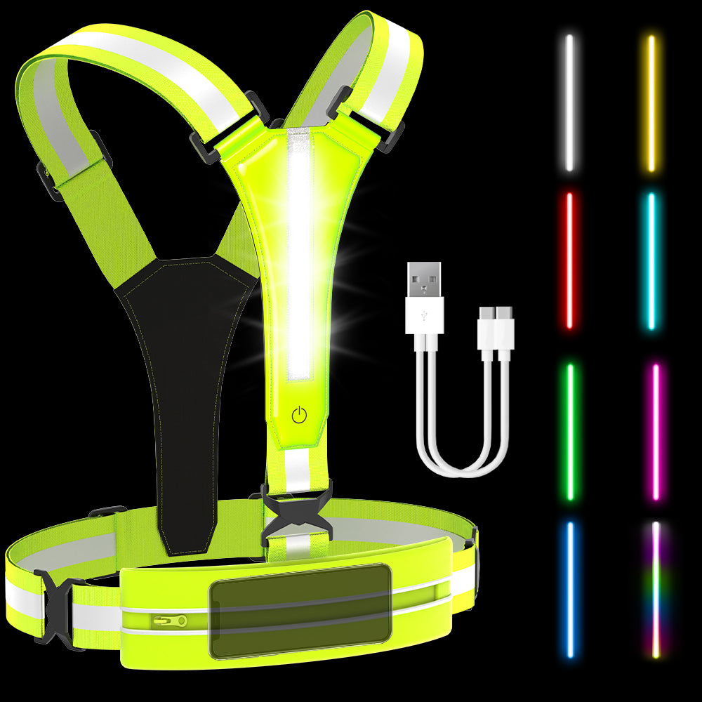 LED Reflective Vest Running Rechargeable High Visibility Safety Vest