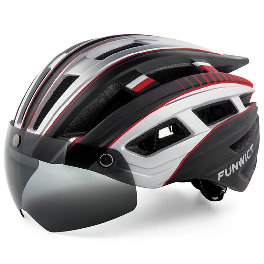 Adult Goggle Bike Helmet with LED Light MTB Cycling Helmet