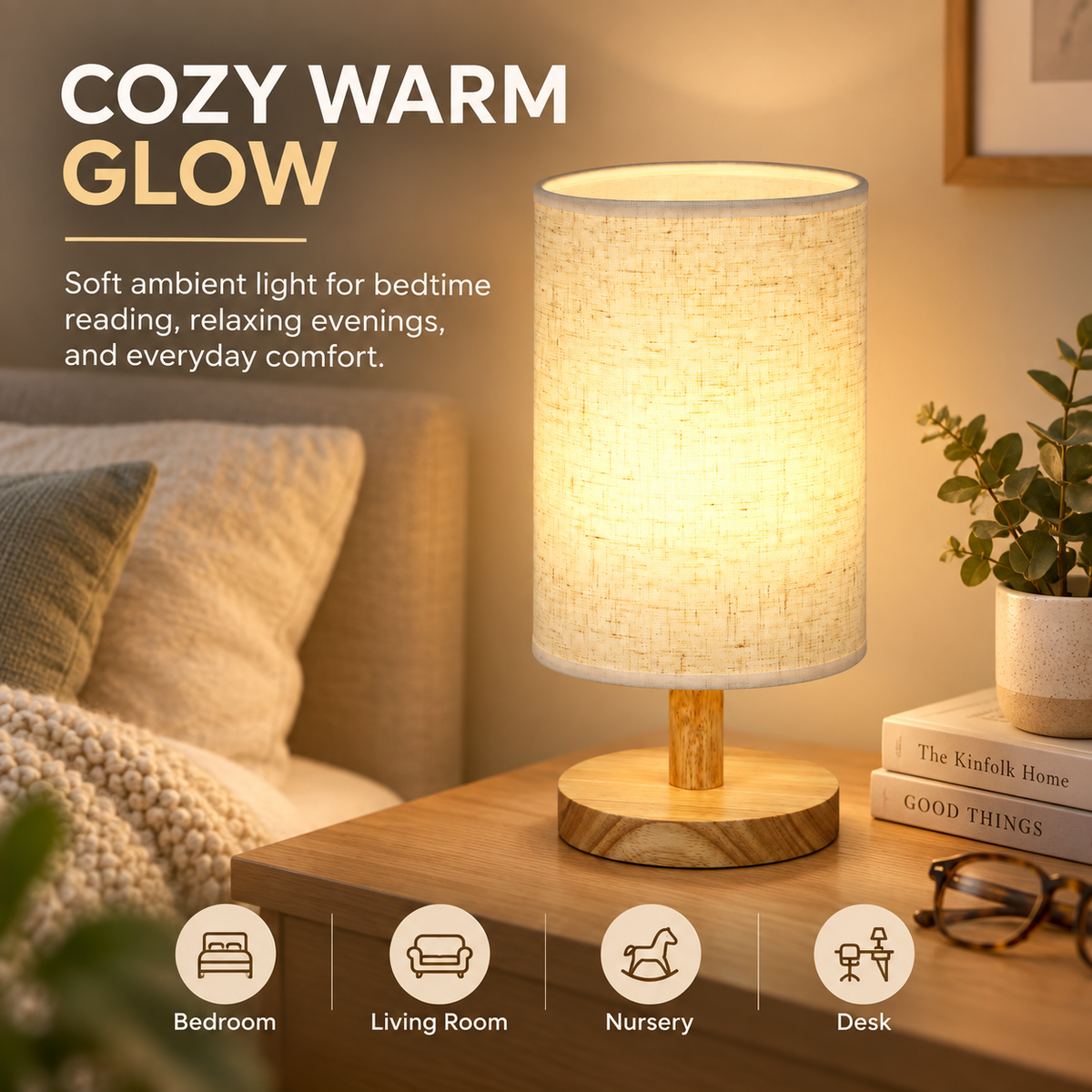 3 Color Temperature Nightstand Lamp