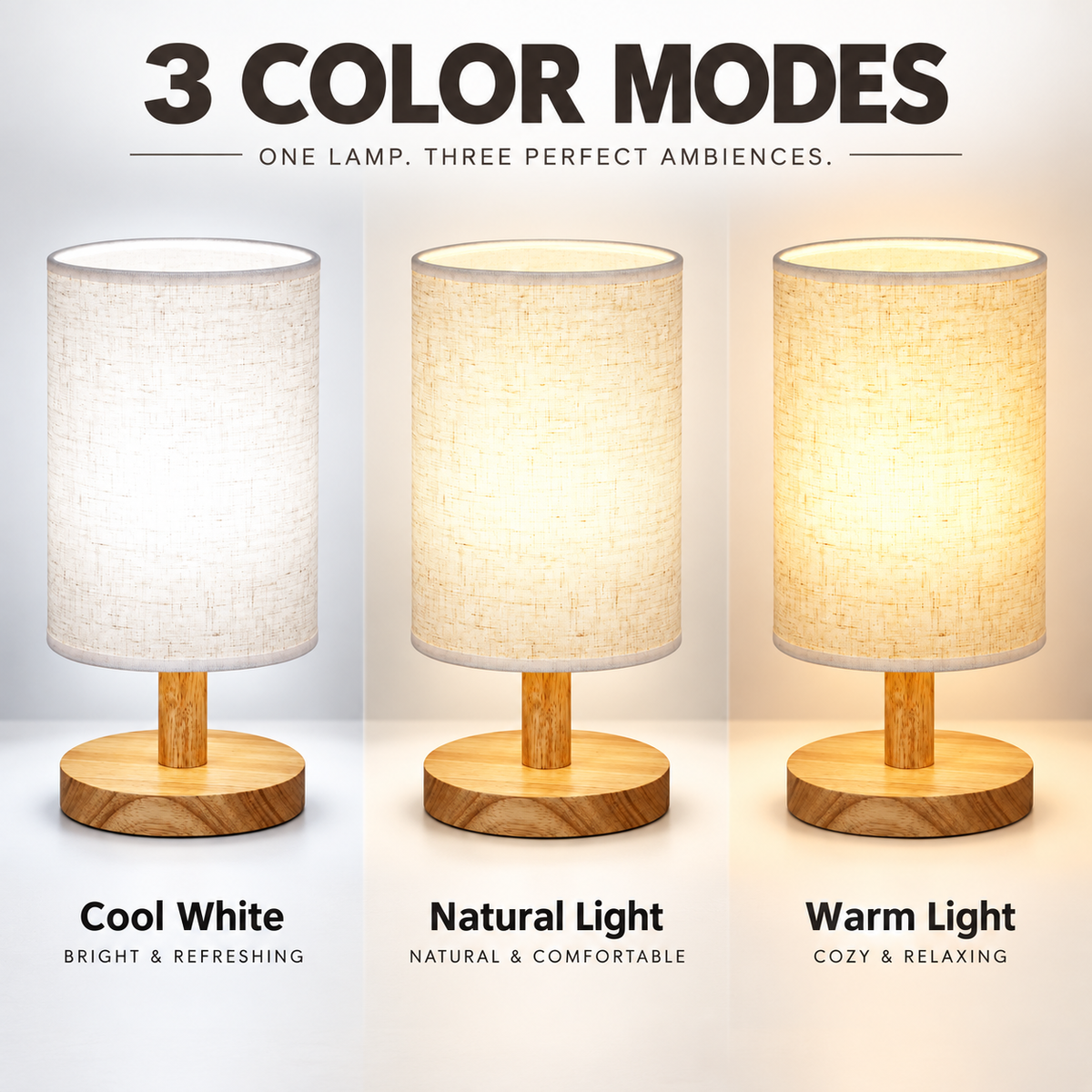3 Color Temperature Nightstand Lamp