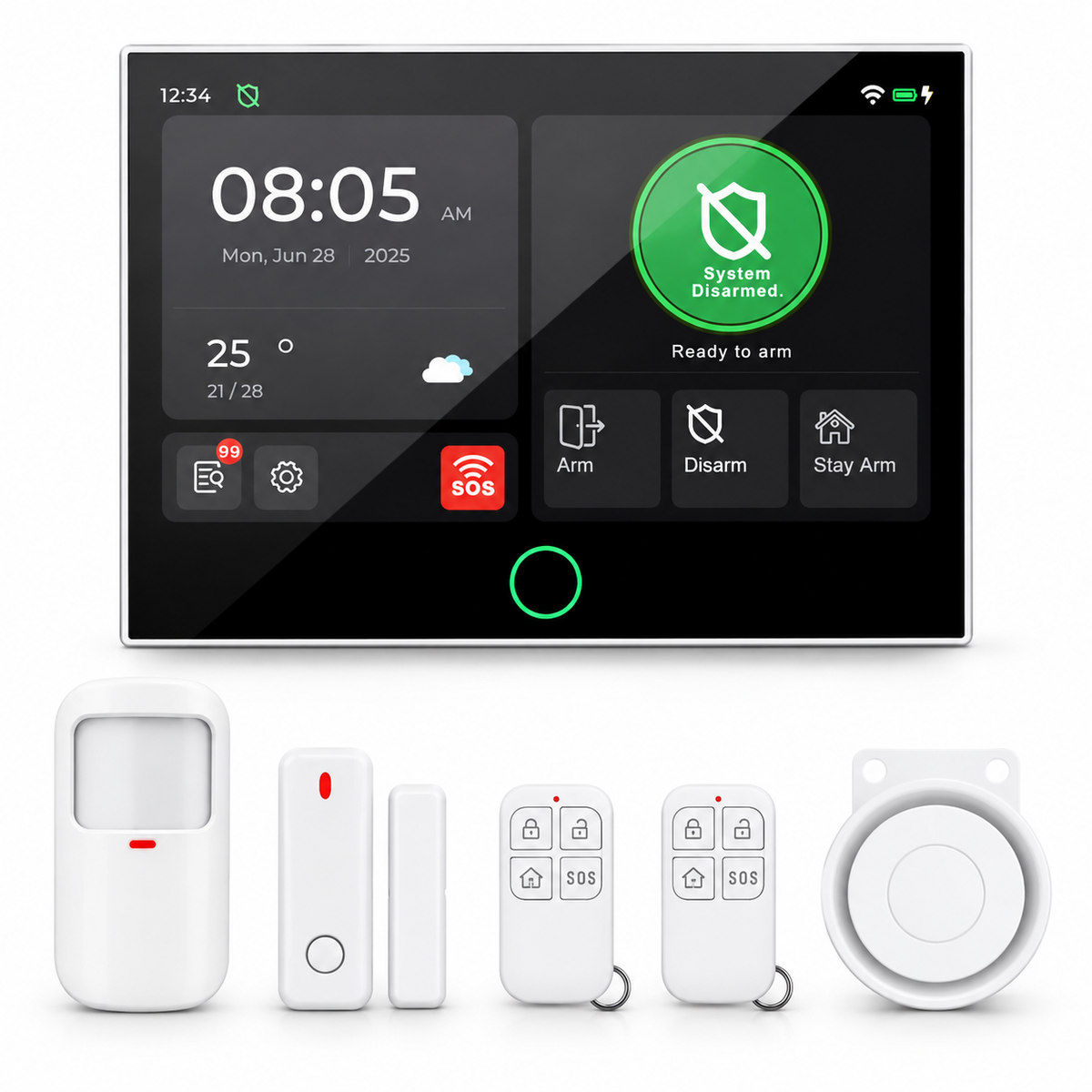 7-Inch Smart Home Security Alarm System,
