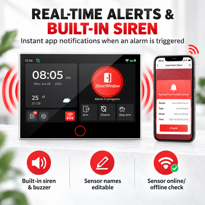7-Inch Smart Home Security Alarm System,