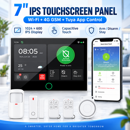 7-Inch Smart Home Security Alarm System,