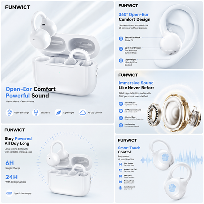 FUNWICT Open Ear Bluetooth Earbuds