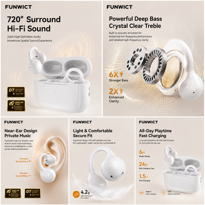 FUNWICT Open Ear Bluetooth Earbuds