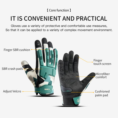 Full Finger Gel Padded Motorcycle Gloves For Running Cycling Driving