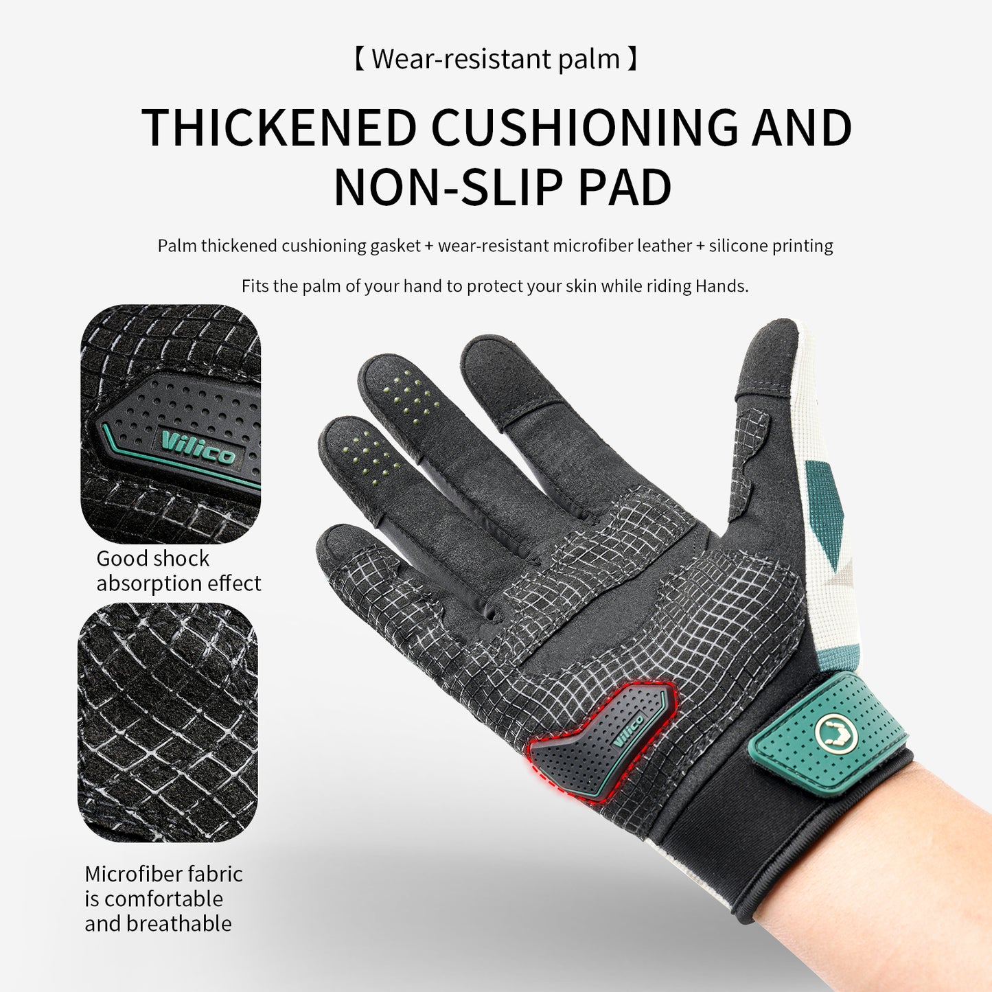 Full Finger Gel Padded Motorcycle Gloves For Running Cycling Driving