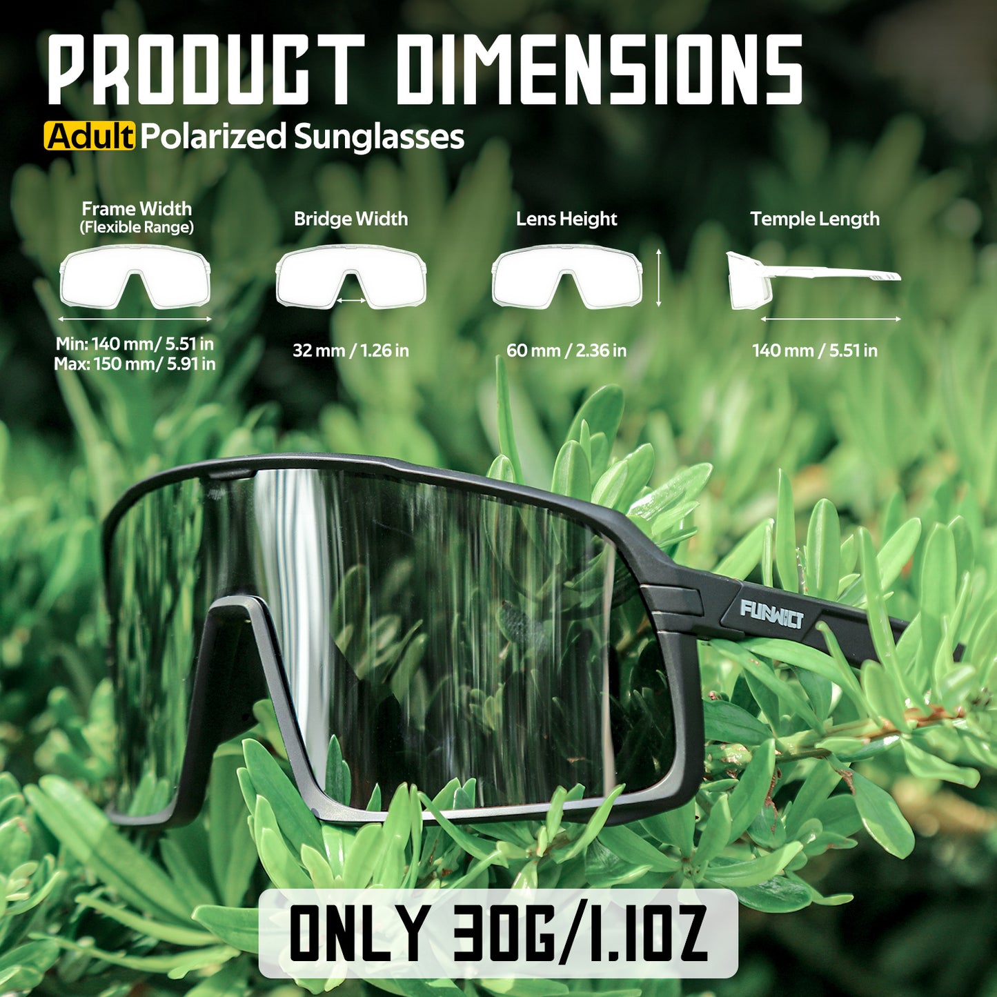 Polarized Cycling Glasses for Youth & Adult Baseball Riding Hiking