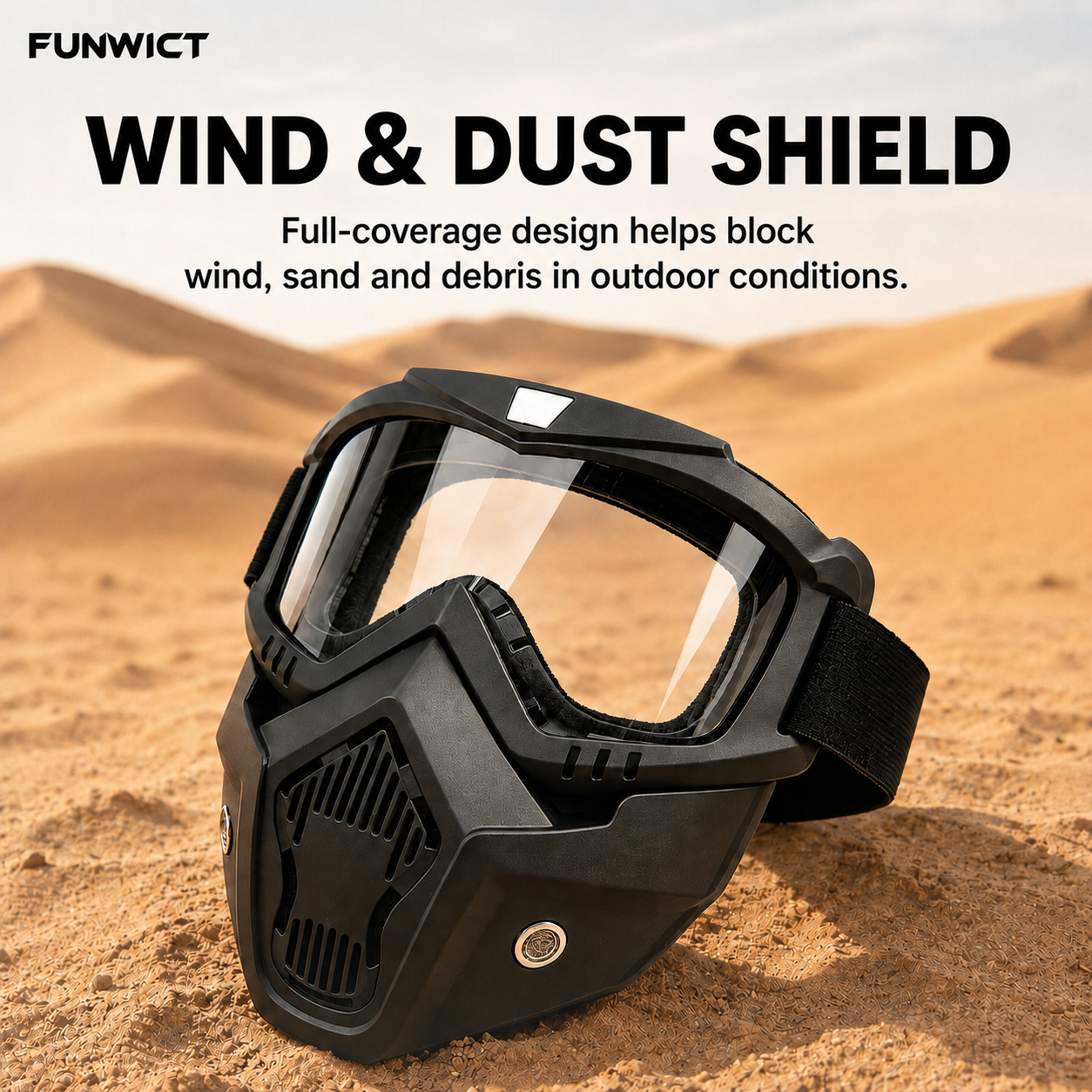 FUNWICT Detachable Goggles Face Mask