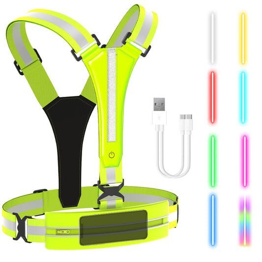 LED Reflective Vest Running Rechargeable High Visibility Safety Vest