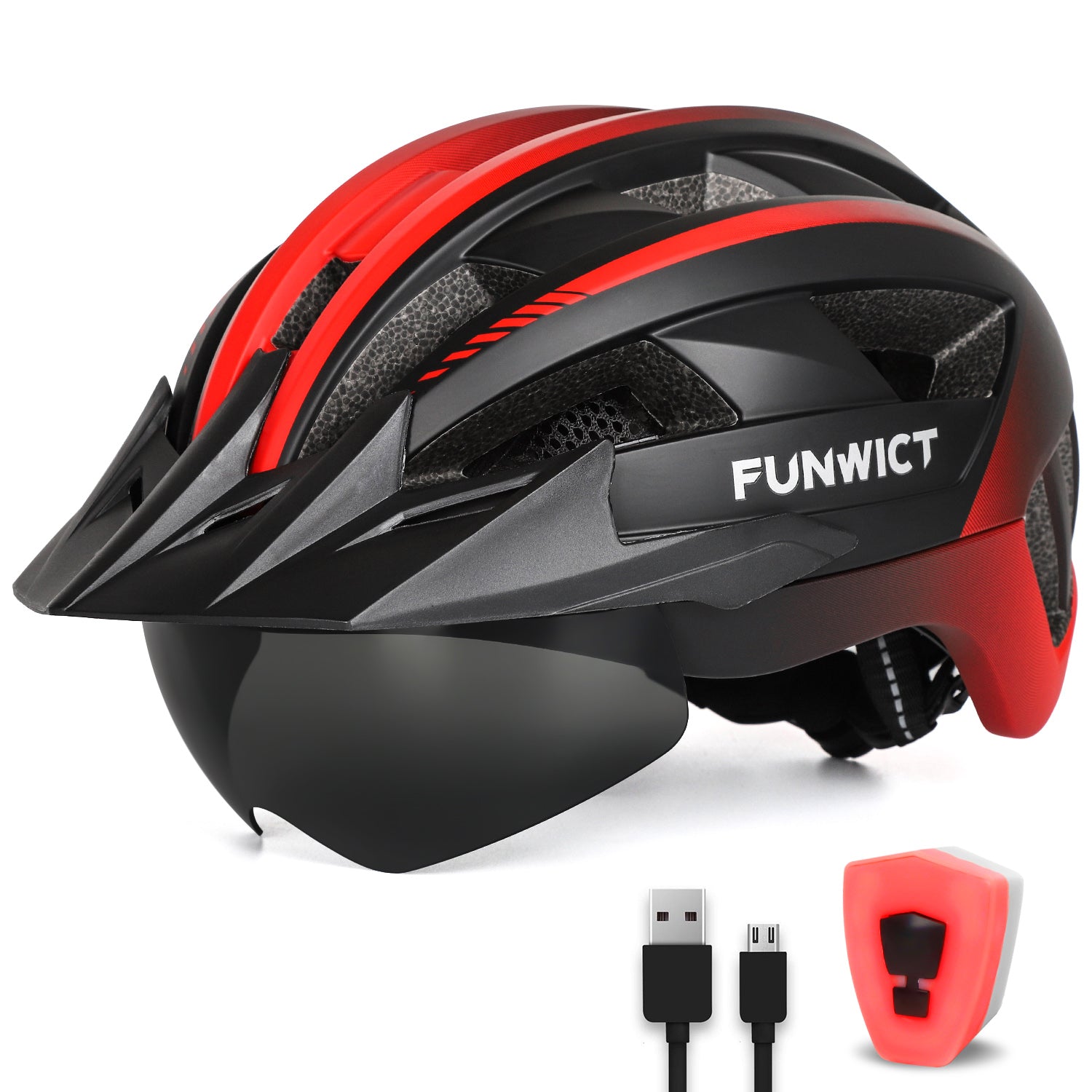 funwict fahrradhelm Goggle & Visor Bike Helmet for Men Women Adult MTB – Funwict