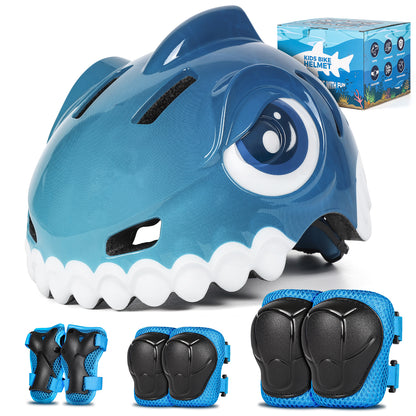 FUNWICT Kids Bike Helmet Boys Girls Bicycle Helmet for Kids 3-5-8 Breathable Adjustable Lightweight Kids Helmet and Pads Set for Cycling Skating Scooter Skateboard