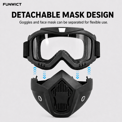 FUNWICT Detachable Goggles Face Mask