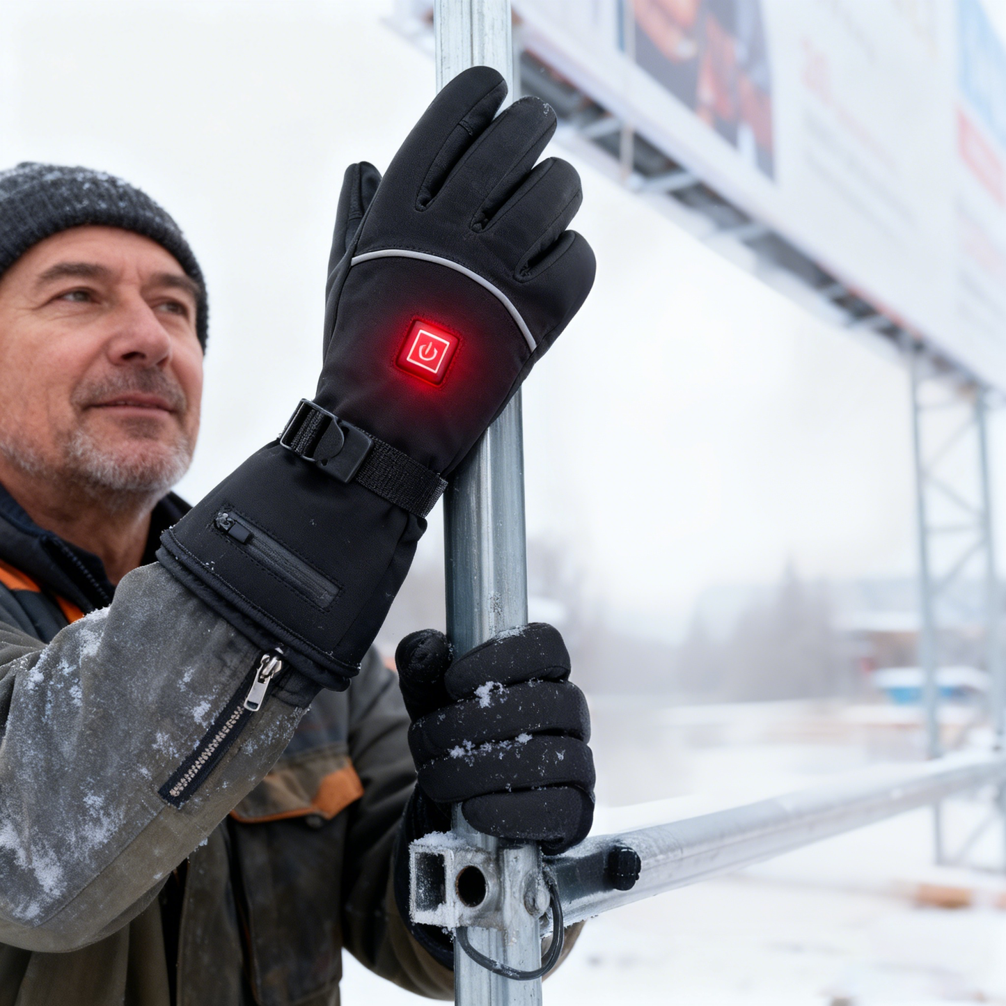 Outdoors Electrically Heated Winter Gloves Temperature-Controlled Rechargeable Heat Gloves