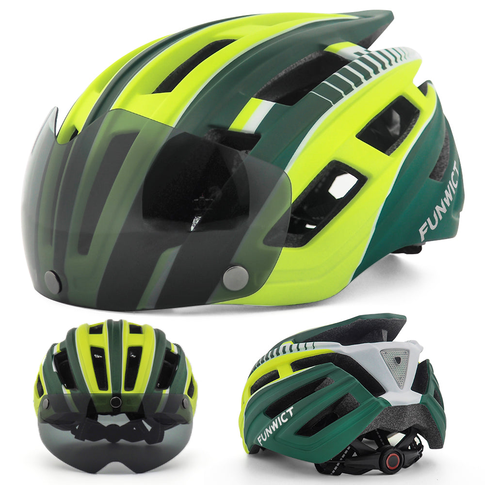 Adult Goggle Bike Helmet with LED Light MTB Cycling Helmet