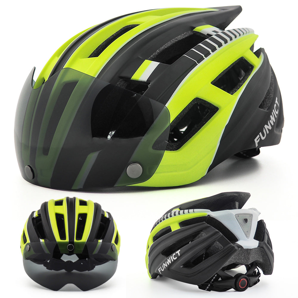 Adult Goggle Bike Helmet with LED Light MTB Cycling Helmet